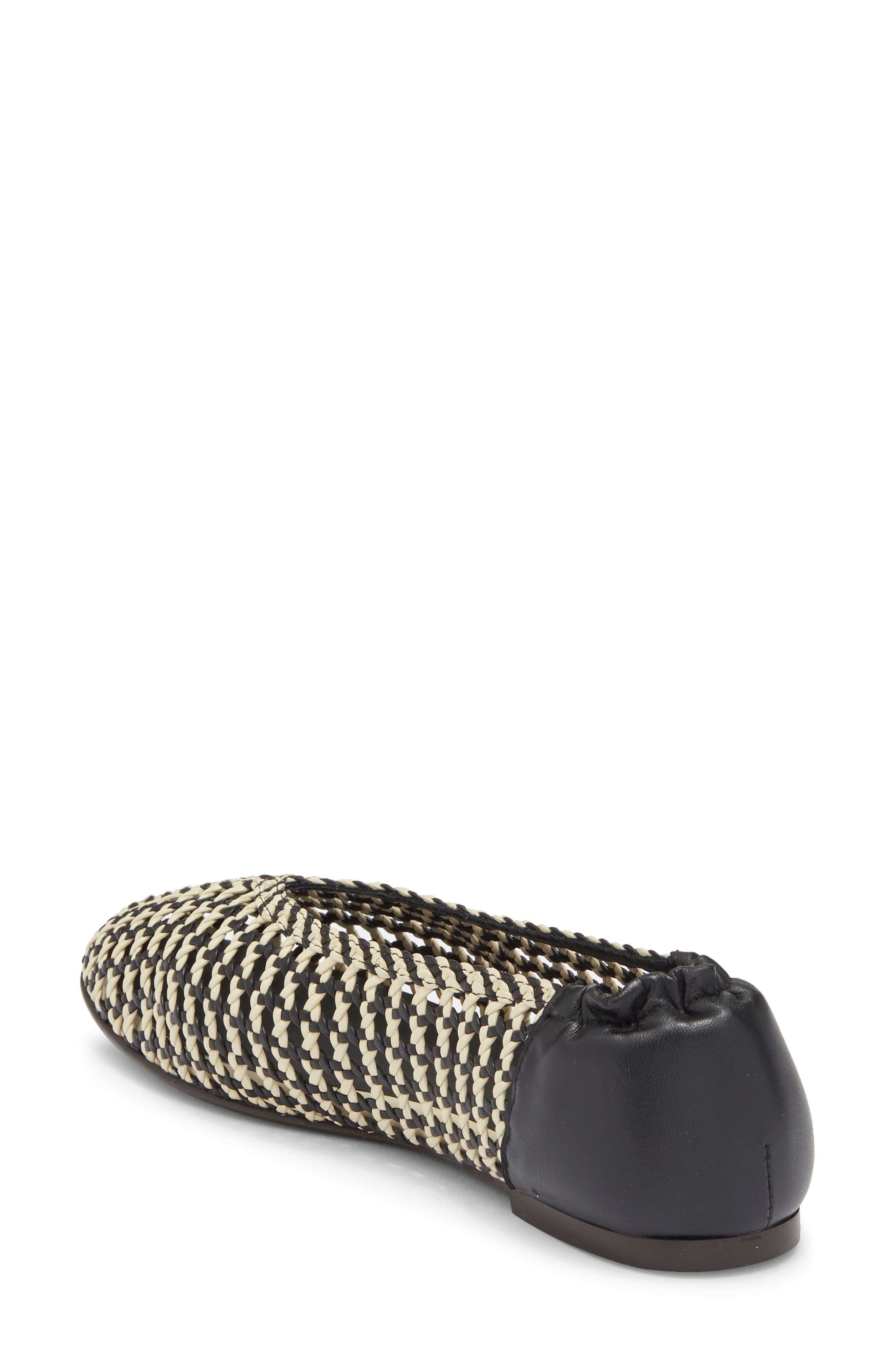 Freda Salvador Woven Ballet Flat, Alternate, color, Black Vanilla Woven Calf