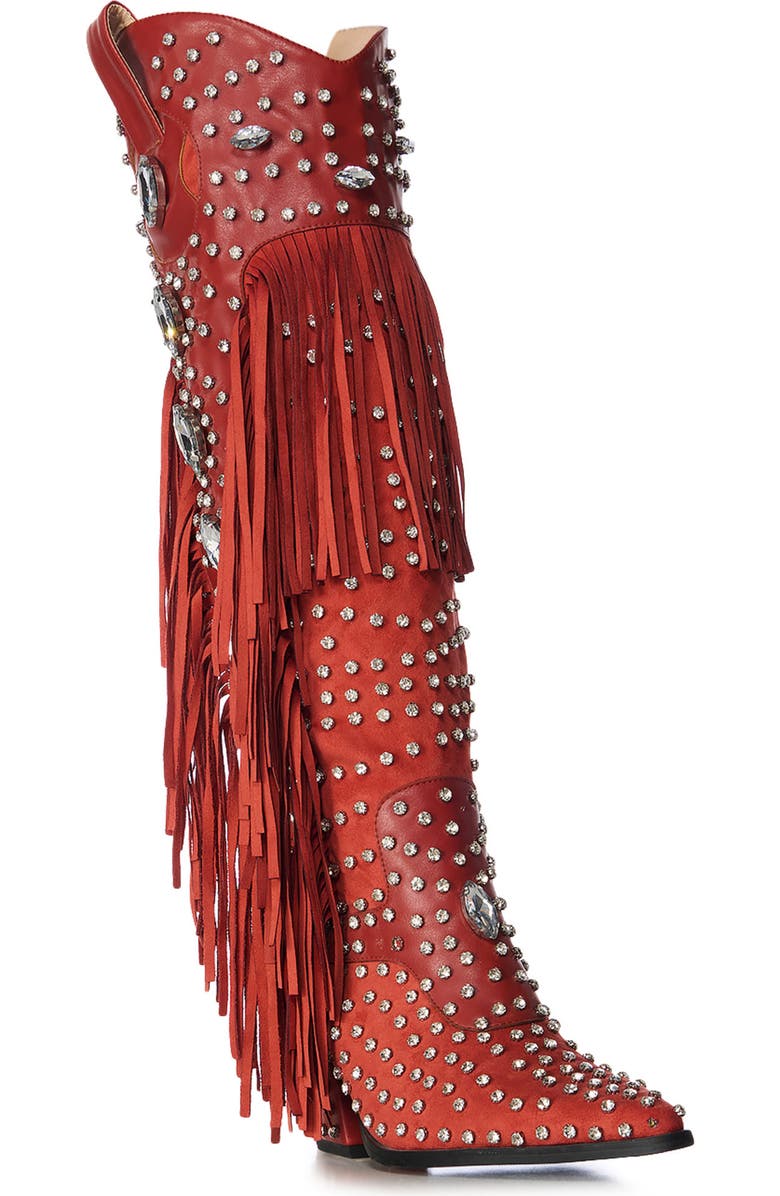 AZALEA WANG Tadao Fringe Western Boot, Main, color,
