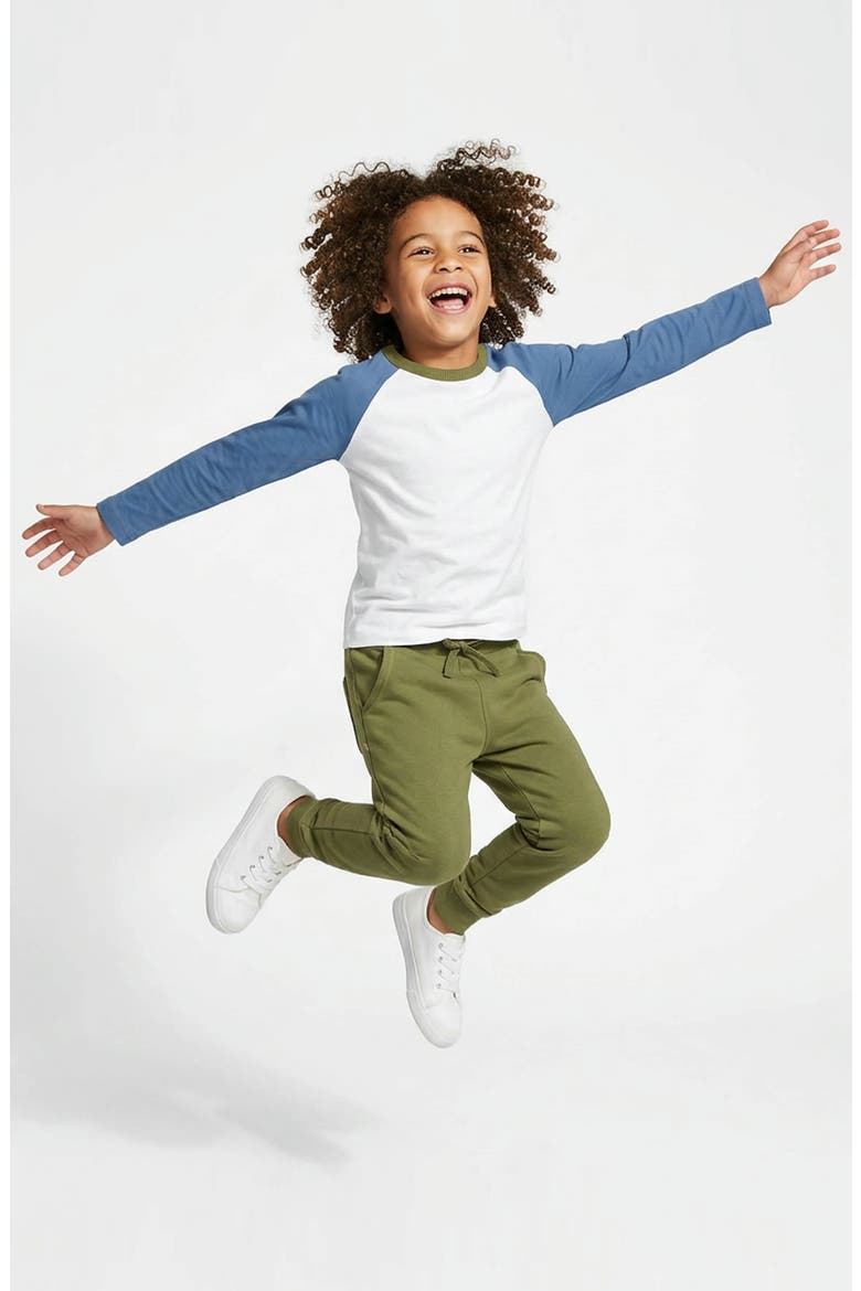 Organic Cotton Kids Long Sleeve T-Shirt 2-pack, Alternate, color, Olive, White and Blue