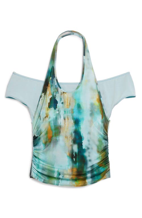 Desigual Halter Neck Top In Blue