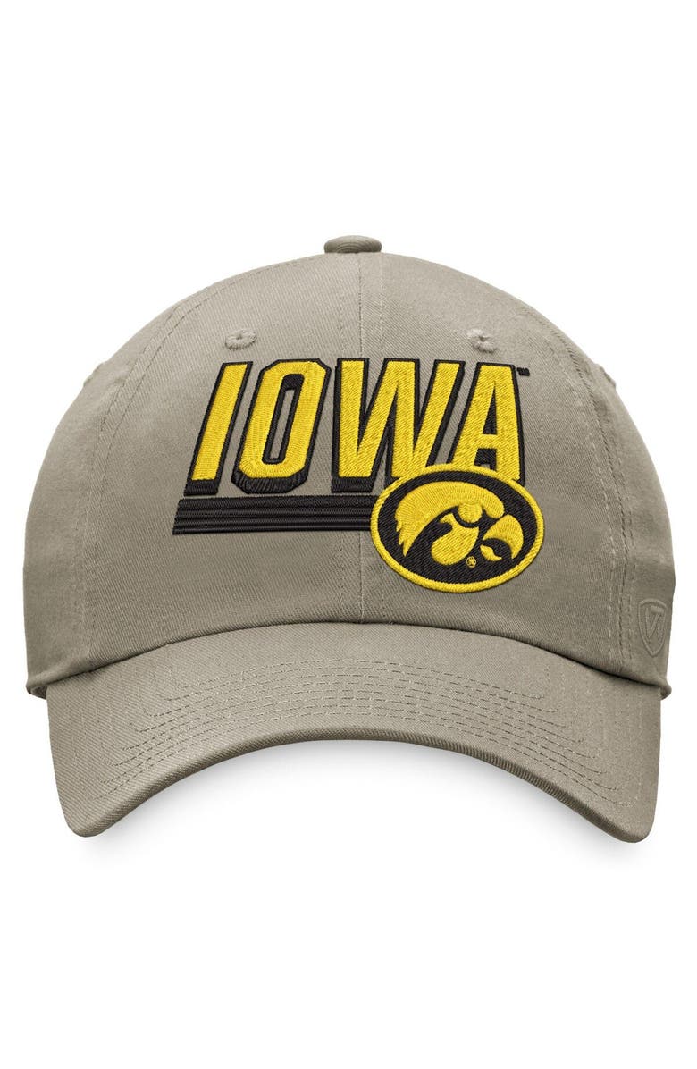TOP OF THE WORLD Men's Top of the World Khaki Iowa Hawkeyes Slice Adjustable Hat, Alternate, color, Khaki