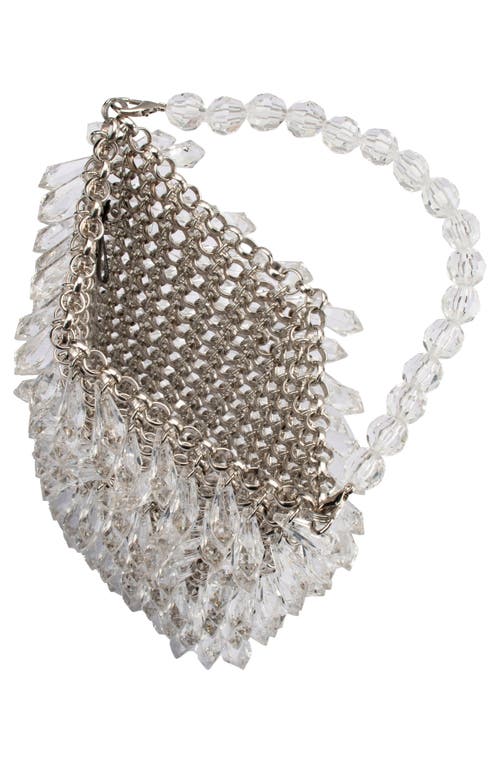 Olga Berg Florence Chainmail Convertible Shoulder Bag In Silver
