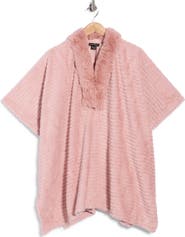 Nanette Lepore Faux Fur Collar Knit Ruana