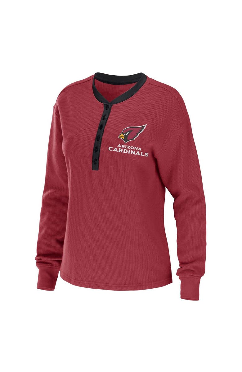 WEAR by Erin Andrews Women's WEAR by Erin Andrews Cardinal Arizona Cardinals Waffle Henley Long Sleeve T-Shirt, Alternate, color, 