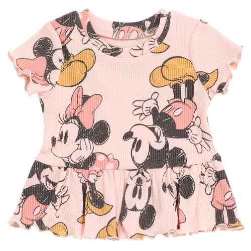 Disney Ribbed T-shirt & Shorts Set In Multi