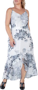 Standards & Practices Floral Tiered Ruffle Chiffon Maxi Dress