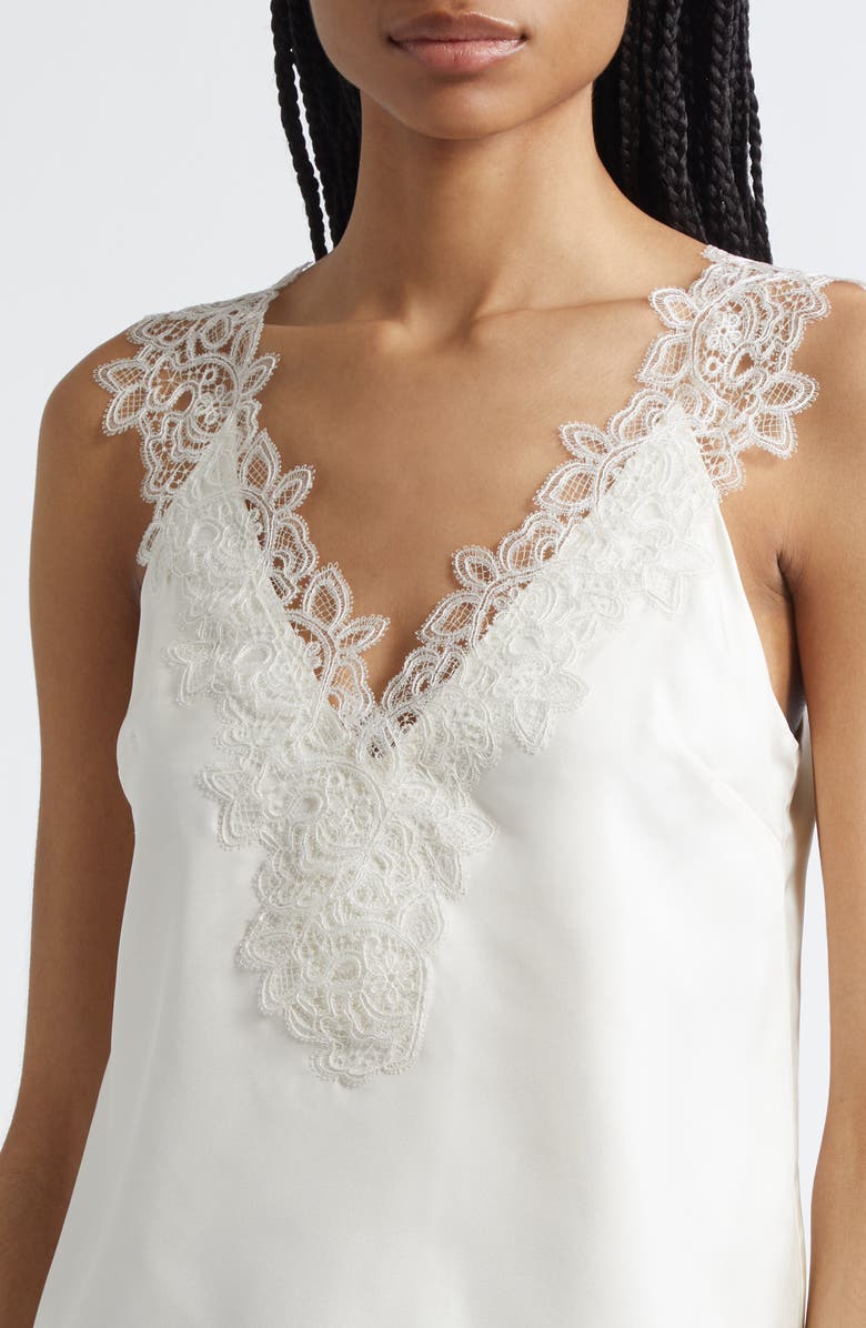 Róhe Lace Trim Silk Tank, Alternate, color, 