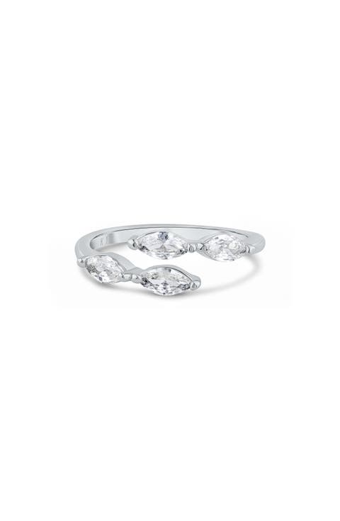 Marquise Cubic Zirconia Bypass Ring