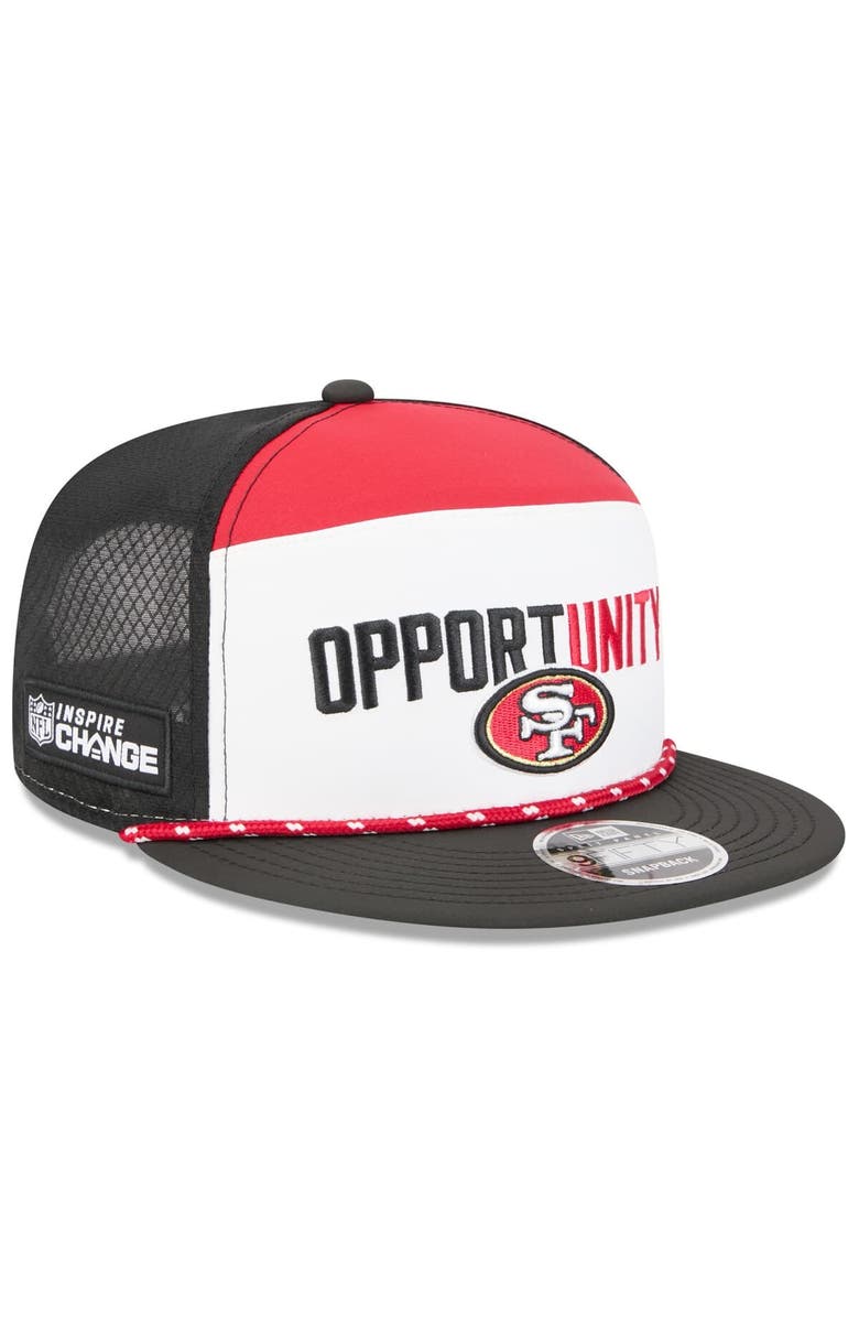 New Era Men's New Era White/Black San Francisco 49ers 2025 Inspire Change Split Panel 9FIFTY Snapback Hat, Main, color, White
