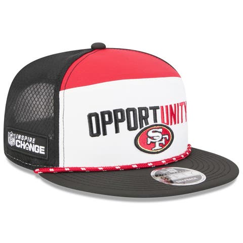 Men's New Era White/Black San Francisco 49ers 2025 Inspire Change Split Panel 9FIFTY Snapback Hat