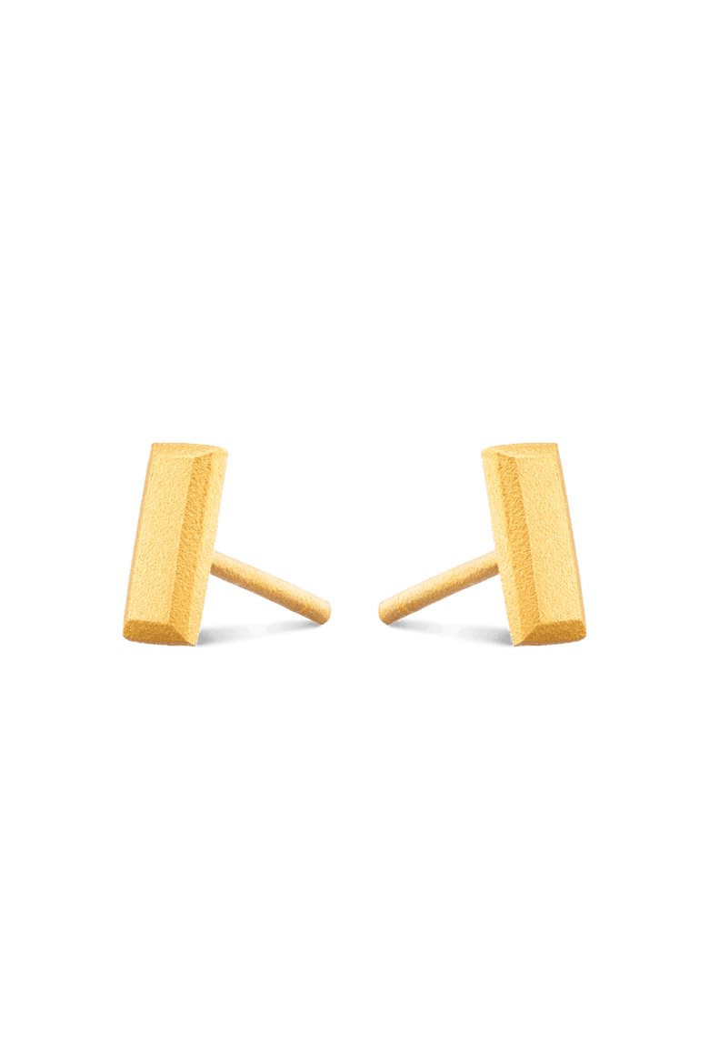 Mini Bullion Bar Stud Earrings, Alternate, color, Gold 9k