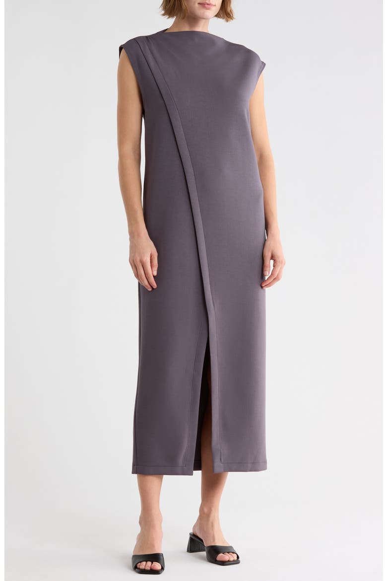 Harlan Faux Wrap Midi Dress, Main, color, GREY