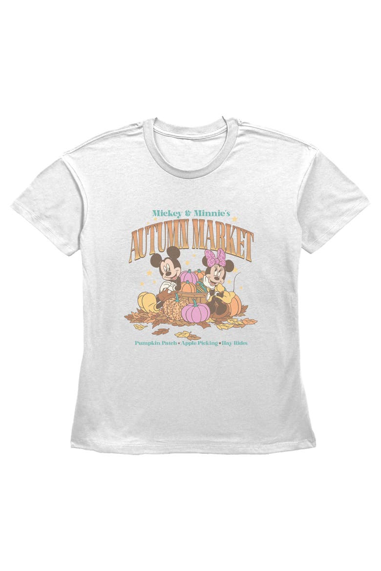 Womens Mickey & Friends Autumn Market Mice T Shirt, Main, color, White
