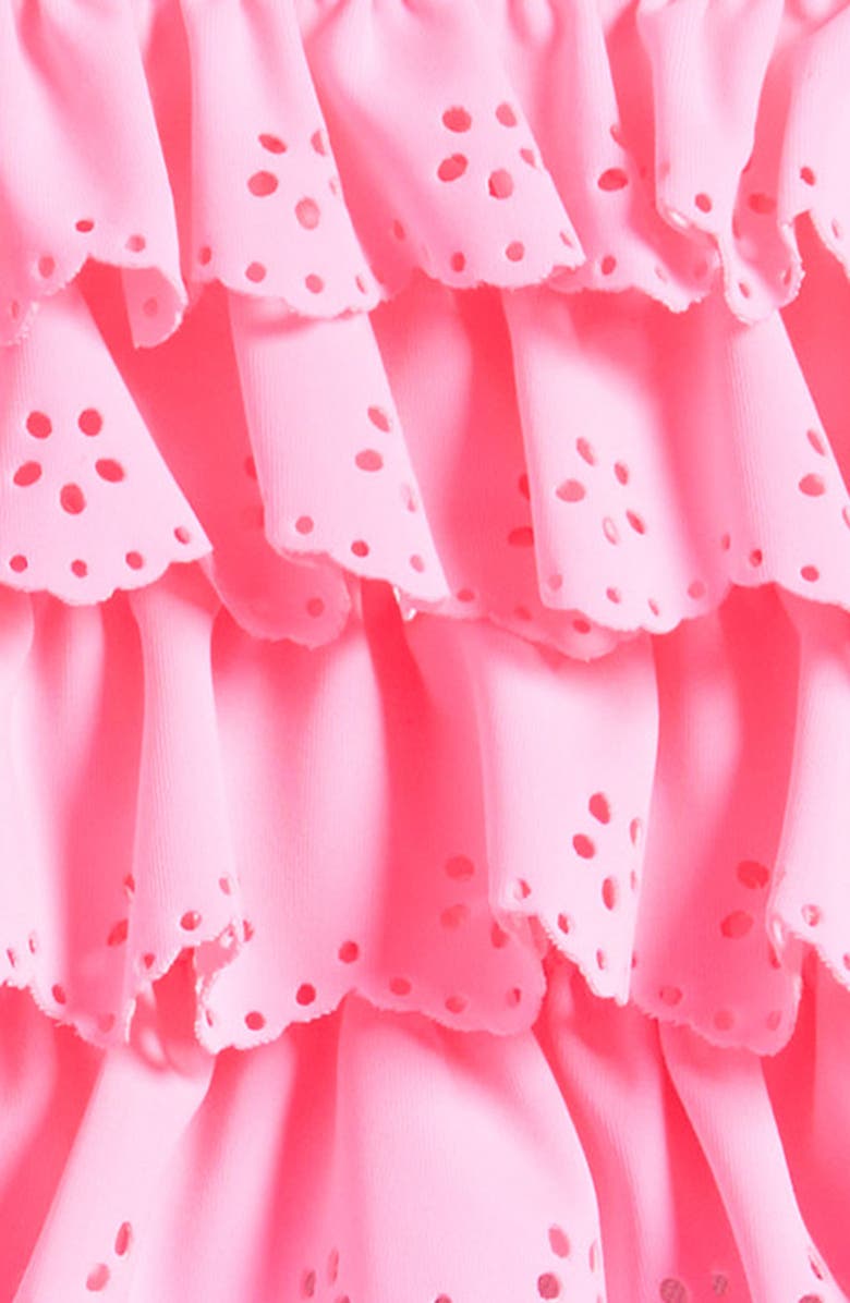 Flapdoodles Kids' Ruffle Eyelet Two-Piece Swimsuit, Alternate, color, Pink