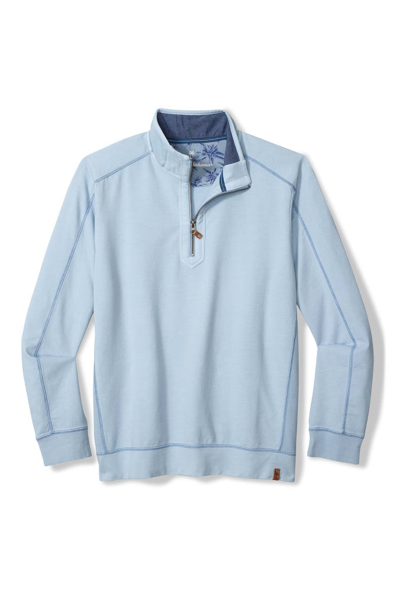 Ben & Terry Half Zip Sweatshirt, Main, color, SILVERY BLUE