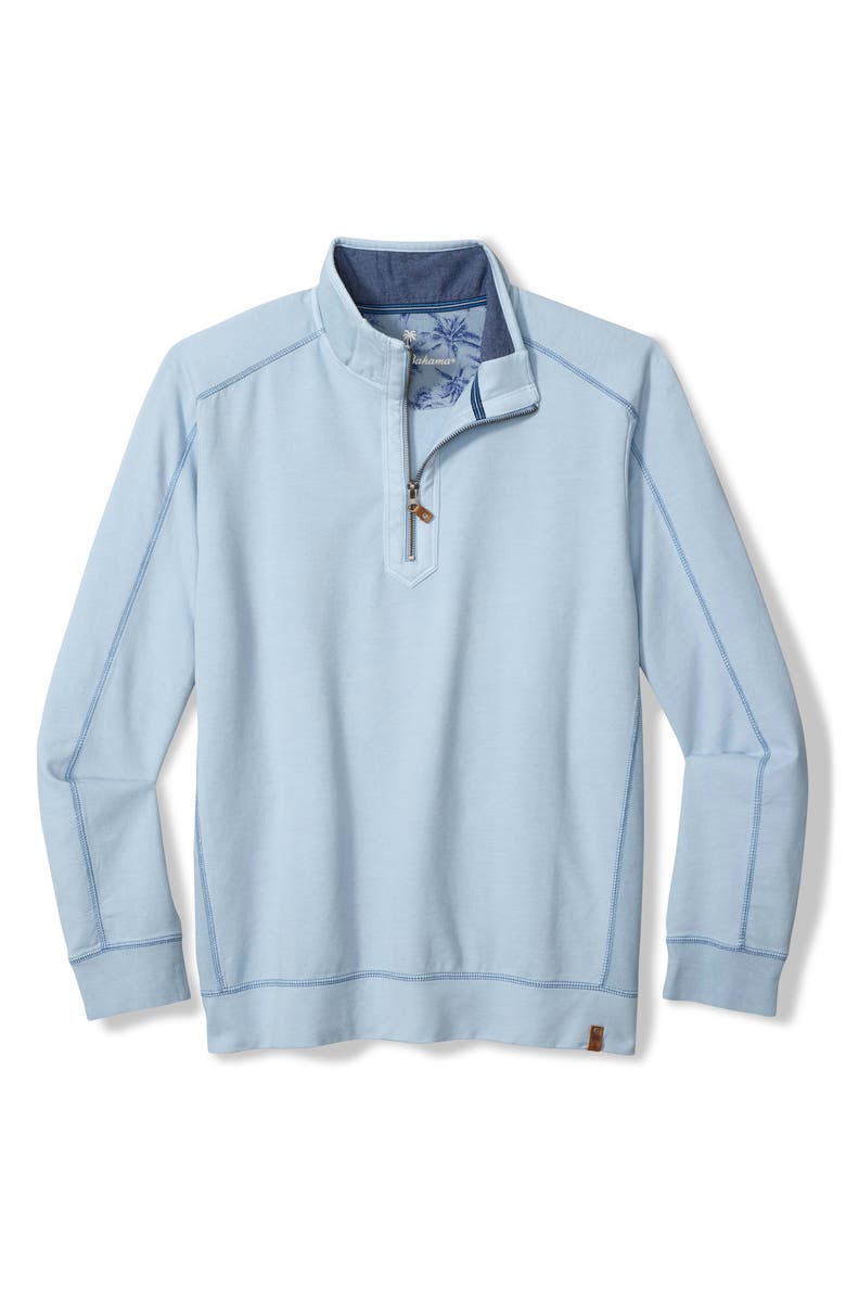 Tommy Bahama Ben & Terry Half Zip Sweatshirt, Main, color, Silvery Blue
