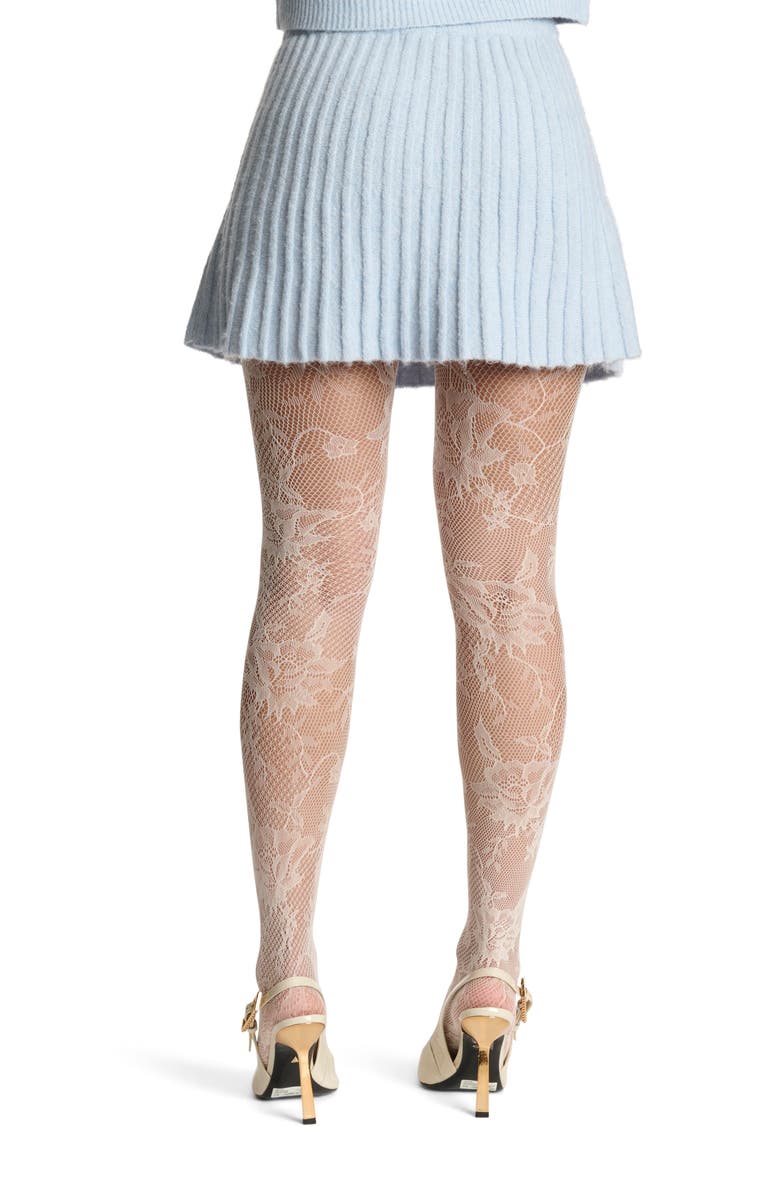 Naked Wardrobe Rib Sweater Flare Miniskirt, Alternate, color, Chambray