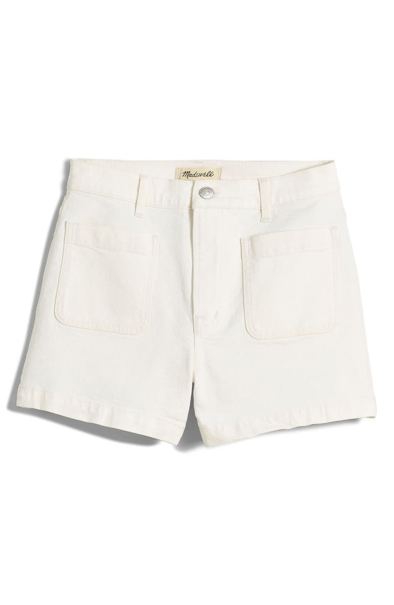 Madewell Patch Pocket High Waist Denim Shorts, Alternate, color, 