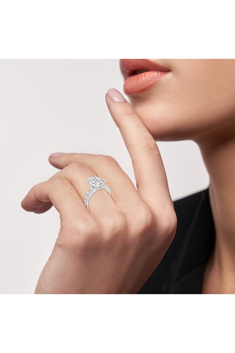 Julia 14K White Gold Oval Lab Grown Diamond Engagement Ring - 3.7 Ct, Alternate, color, 14K White Gold