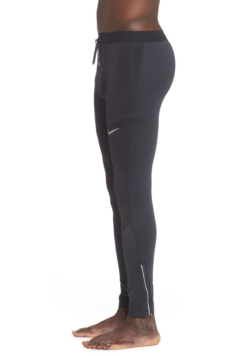 Power Tech Running Tights, Alternate, color, BLACK/ BLACK/ SILVER