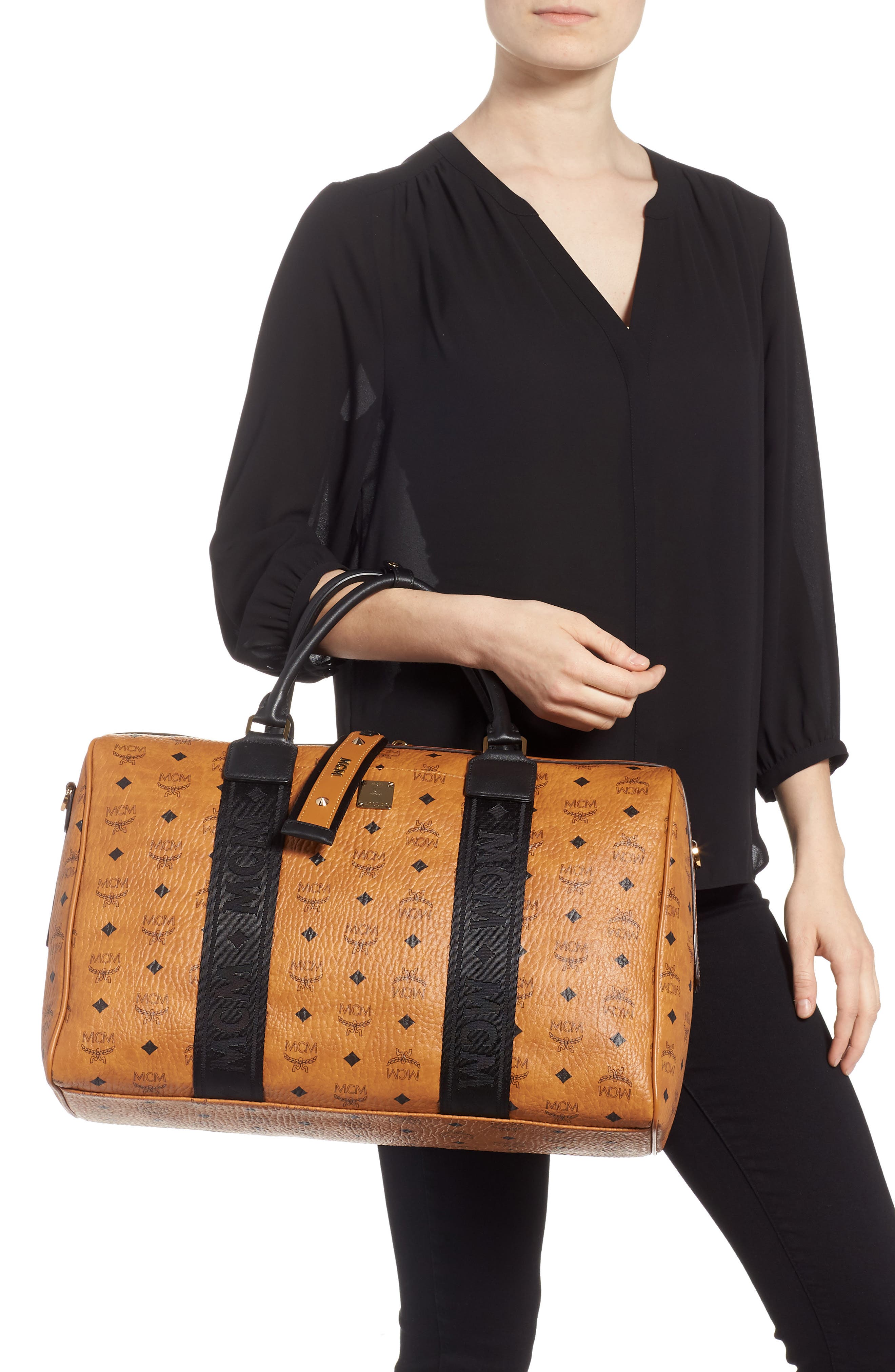 MCM Traveler Visetos Duffle Bag, Alternate, color, 