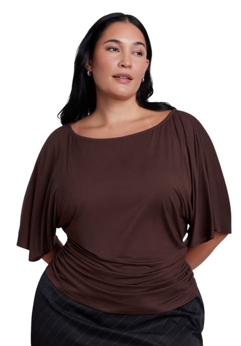 Cinched Waist Draped Top (plus)