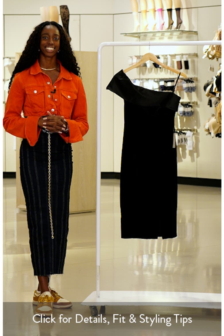 Off the Shoulder Velvet Midi Dress video