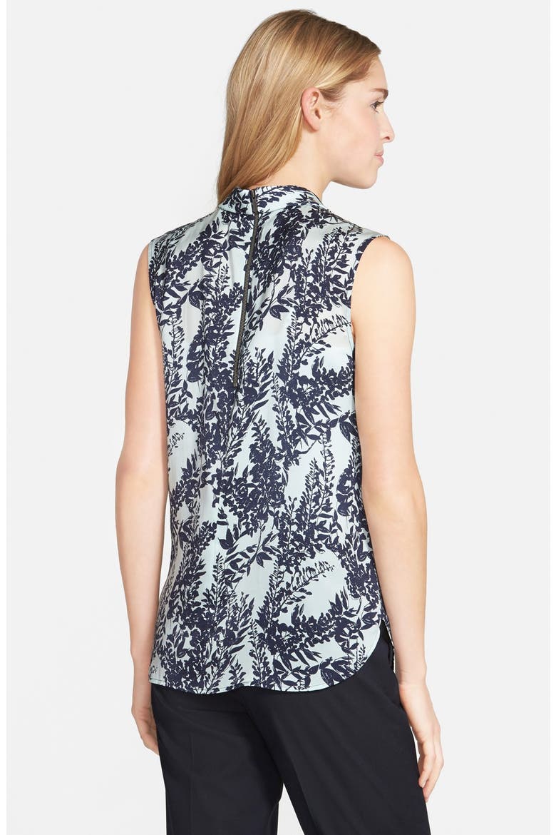 SLEEVELESS COWL NECK TOP, Alternate, color, BLUE- NAVY WISTERIA PRINT