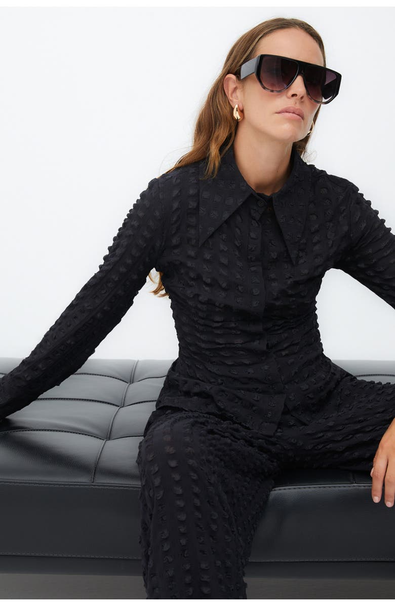 Nocturne Women's Textured Pointed Collar Shirt, Alternate, color, 