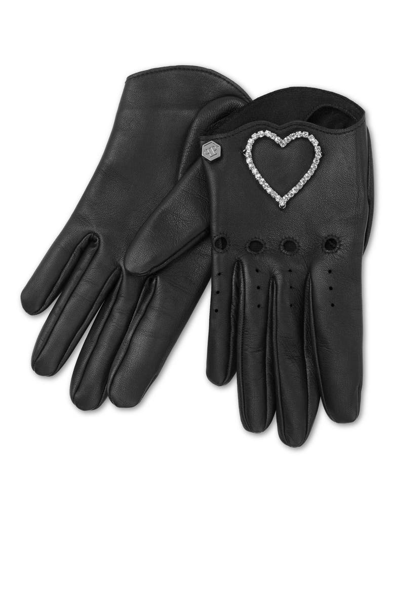 Mid-Gloves Heart Women, Main, color, black