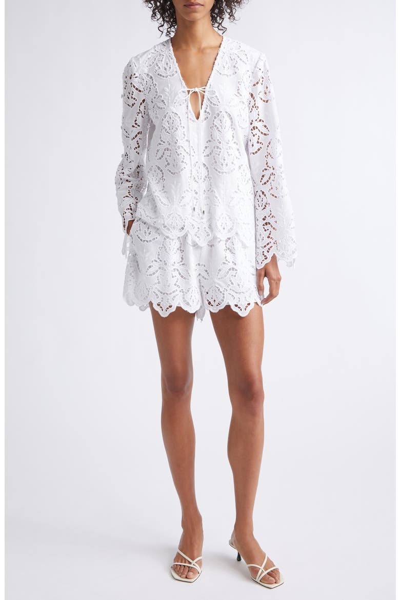 Halina Cutwork Cotton Top, Alternate, color, OPTIC