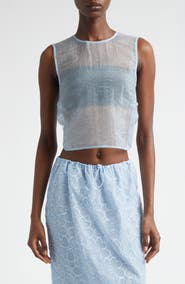 Cecilie Bahnsen Katie Sheer Liquid Myrtia Top
