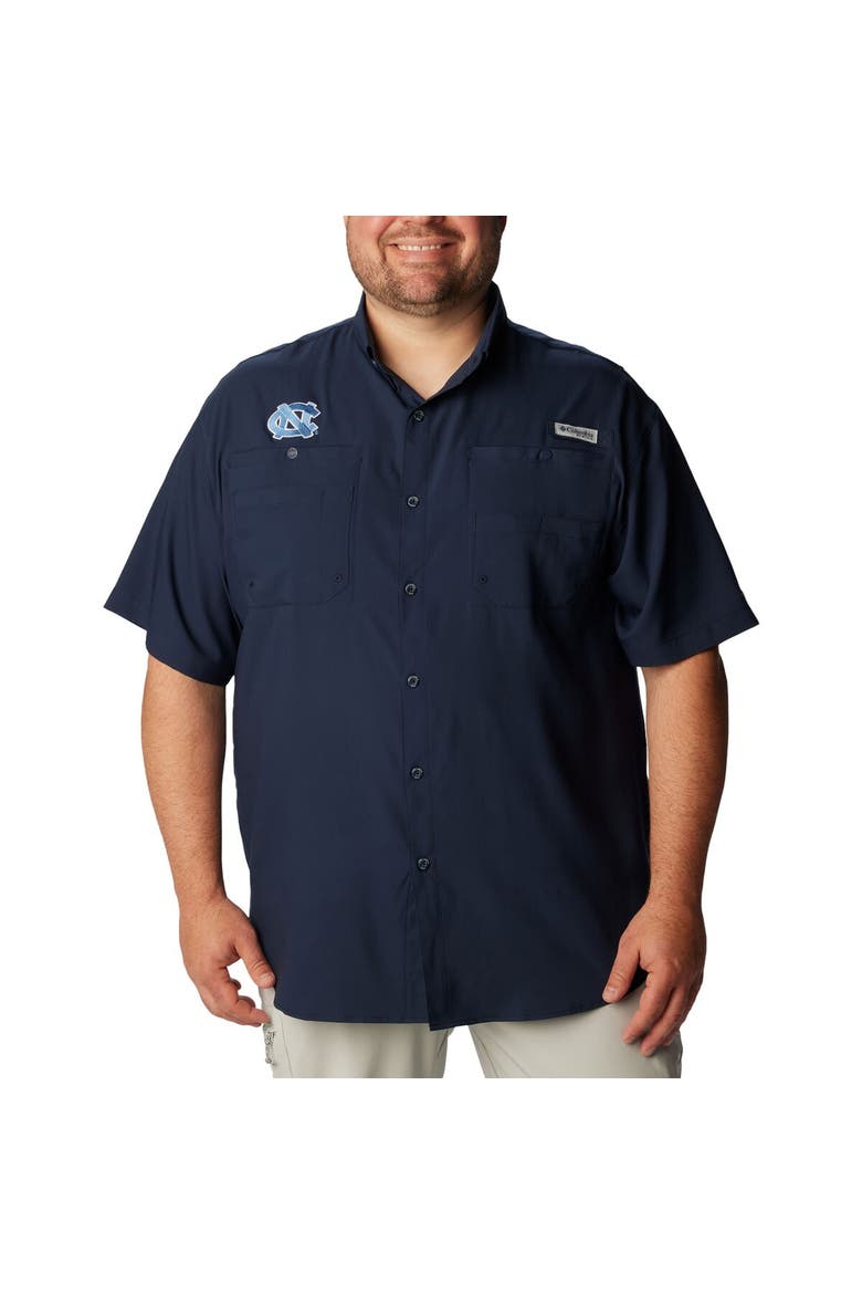 Men's Columbia Navy North Carolina Tar Heels Big & Tall Collegiate Tamiami Button-Down Shirt, Alternate, color, Navy