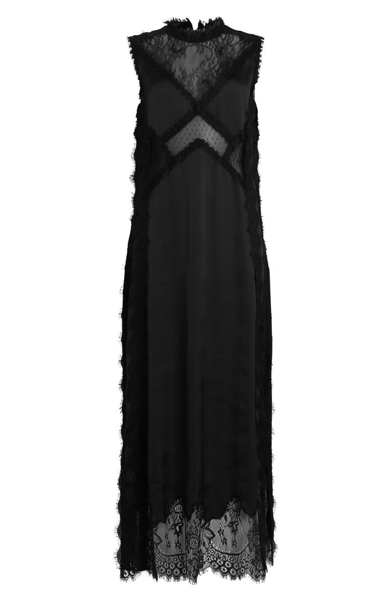 AllSaints Mila Lace & Satin Dress, Alternate, color,