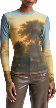 Avec Les Filles Animal Spot Mesh T-Shirt