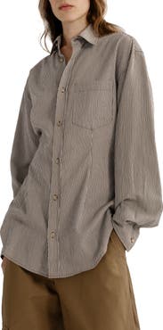 AGOLDE Cinch Striped Long Sleeve Shirt