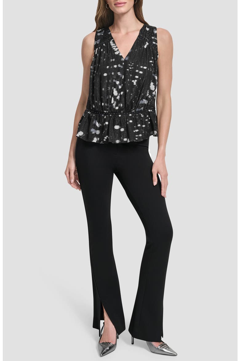 Shine Crinkle Chiffon Peplum Top, Alternate, color, REFLECTED LIGHTS