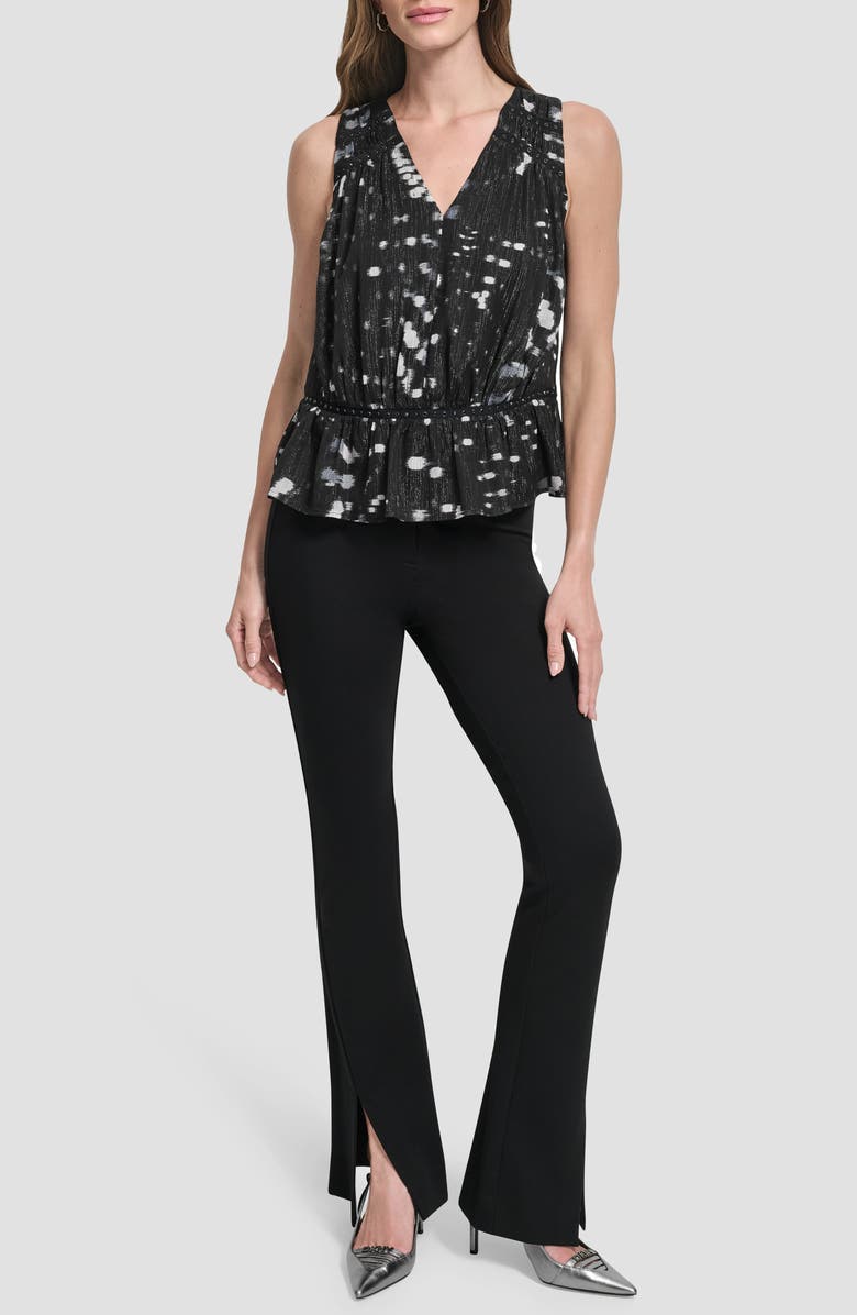 DKNY Shine Crinkle Chiffon Peplum Top, Alternate, color, Reflected Lights