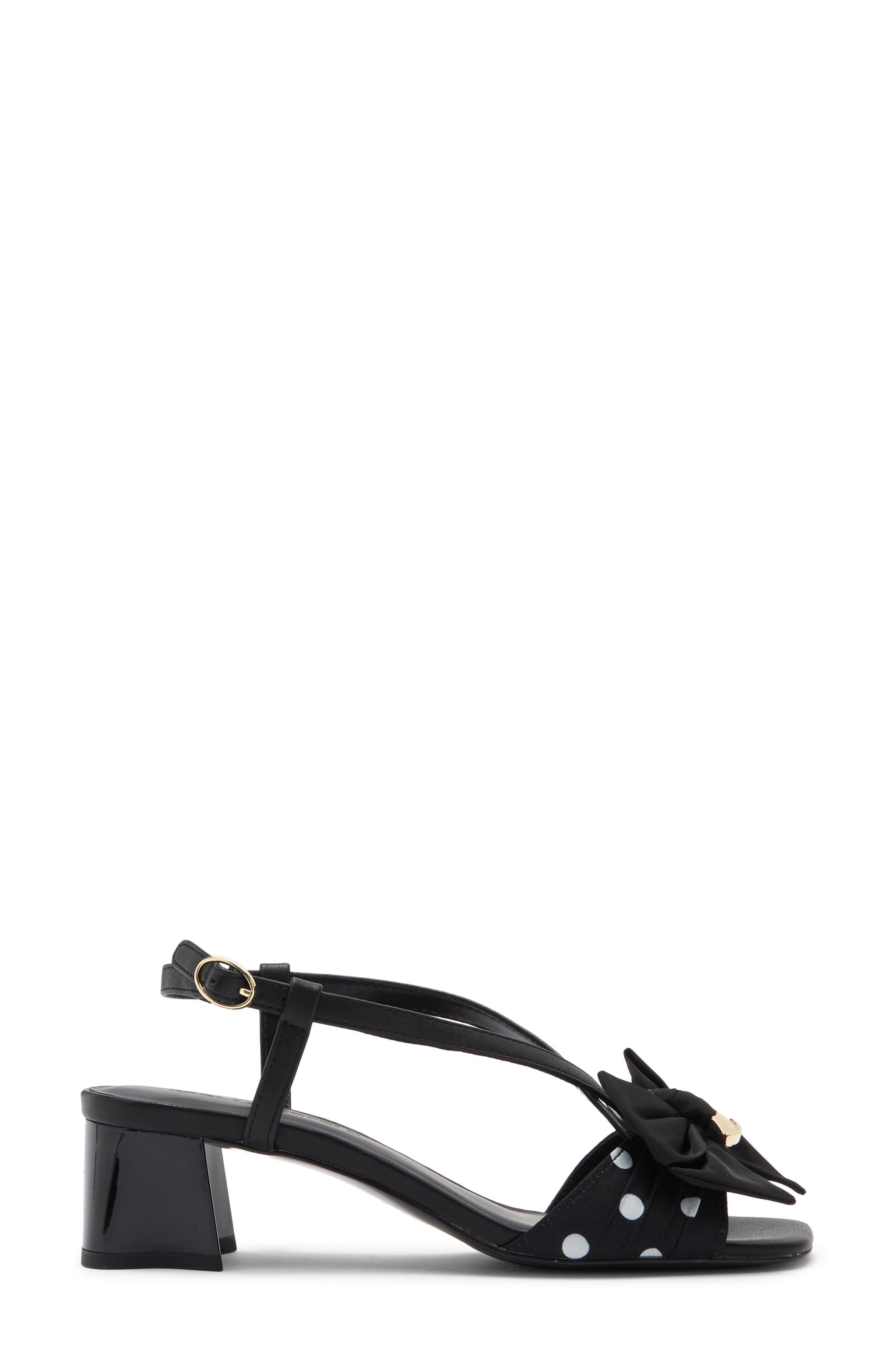 KARL LAGERFELD PARIS Suttyn Bow Sandal, Alternate, color, Black/ White
