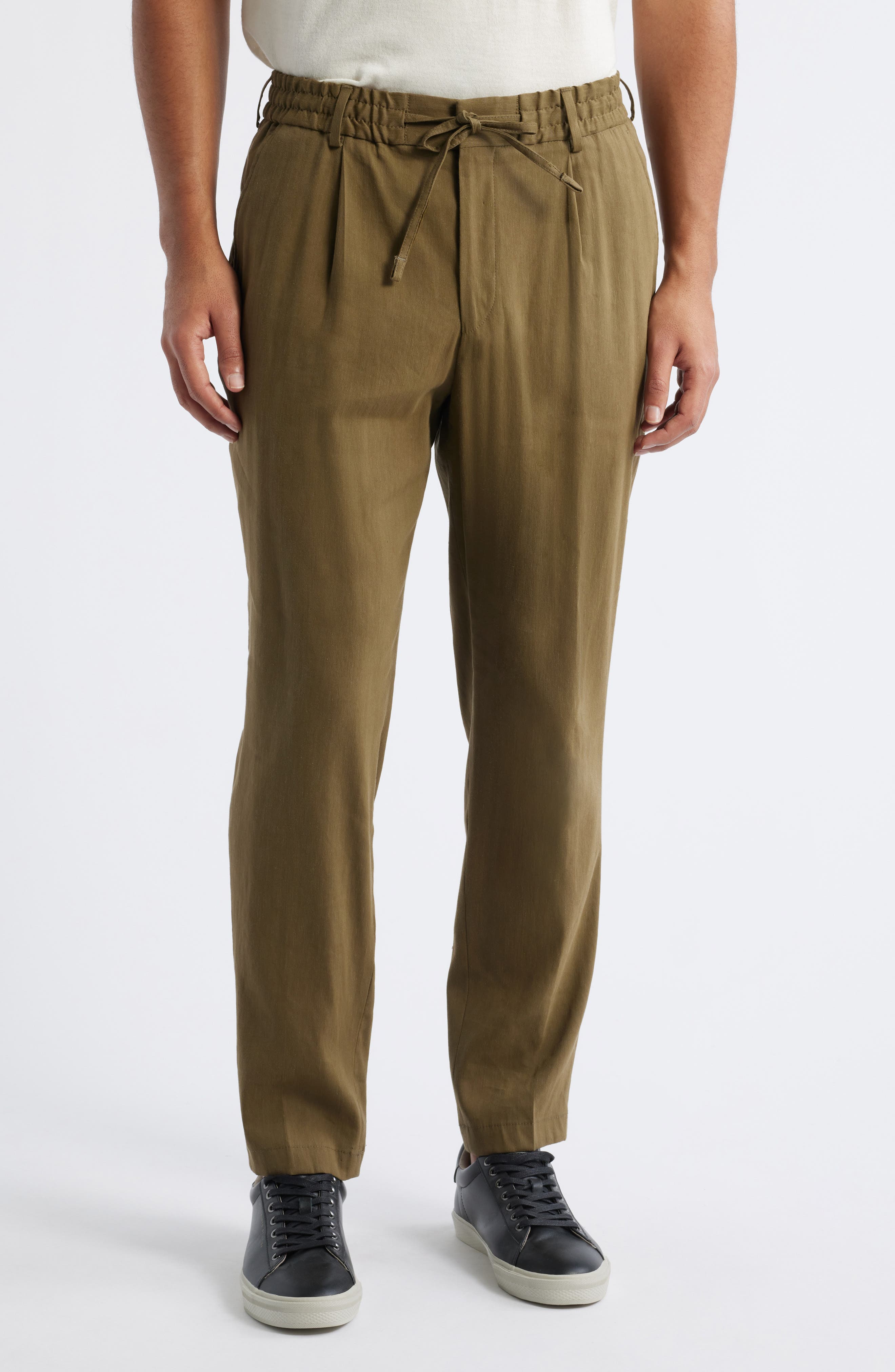 BOSS Perin Linen Blend Drawstring Pants