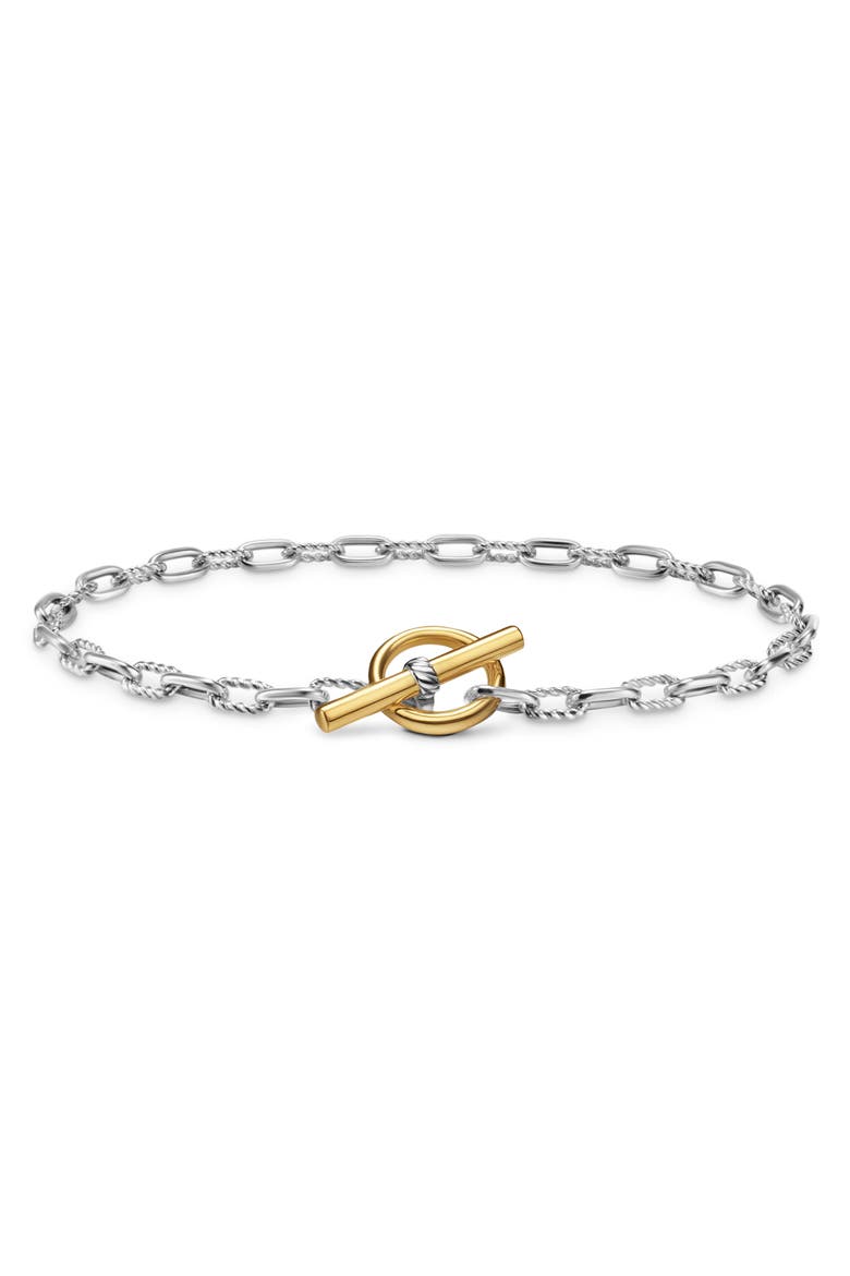 DY Madison® Toggle Chain Bracelet in Sterling Silver with 18K Yellow Gold, 3mm, Main, color, SILVER