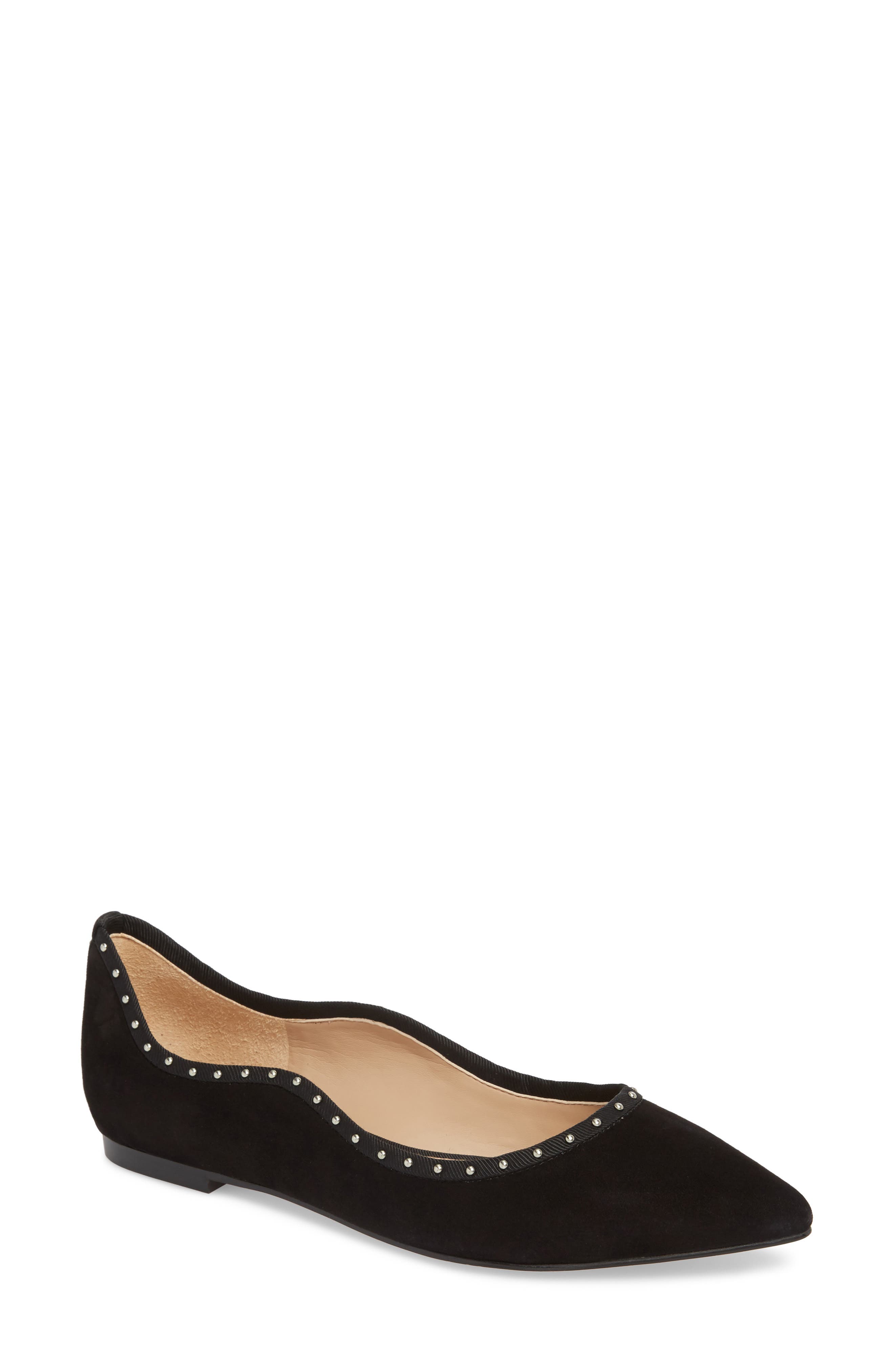 Rivera Flat, Main, color, BLACK SUEDE