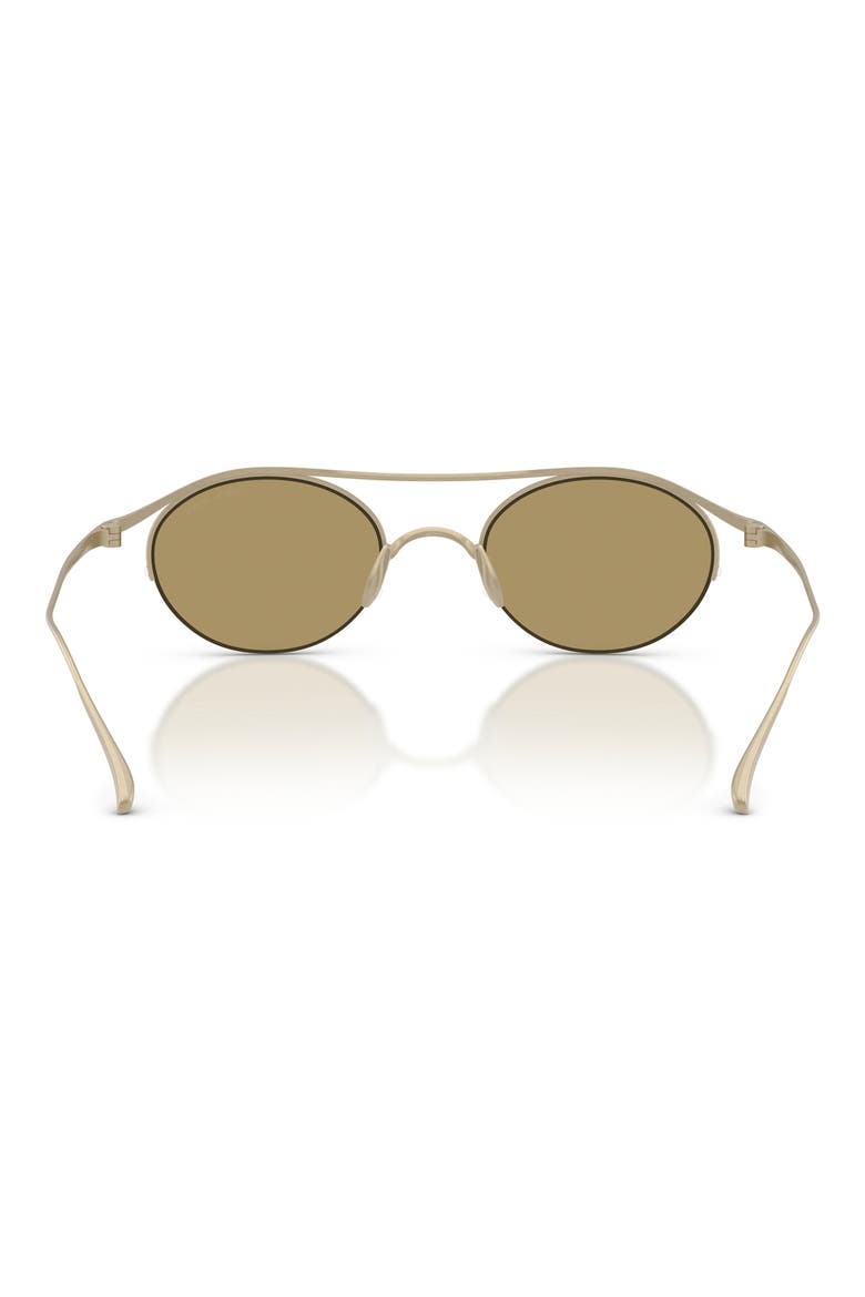 49mm Oval Sunglasses, Alternate, color, MATTE BRUSHED GOLD / GREEN