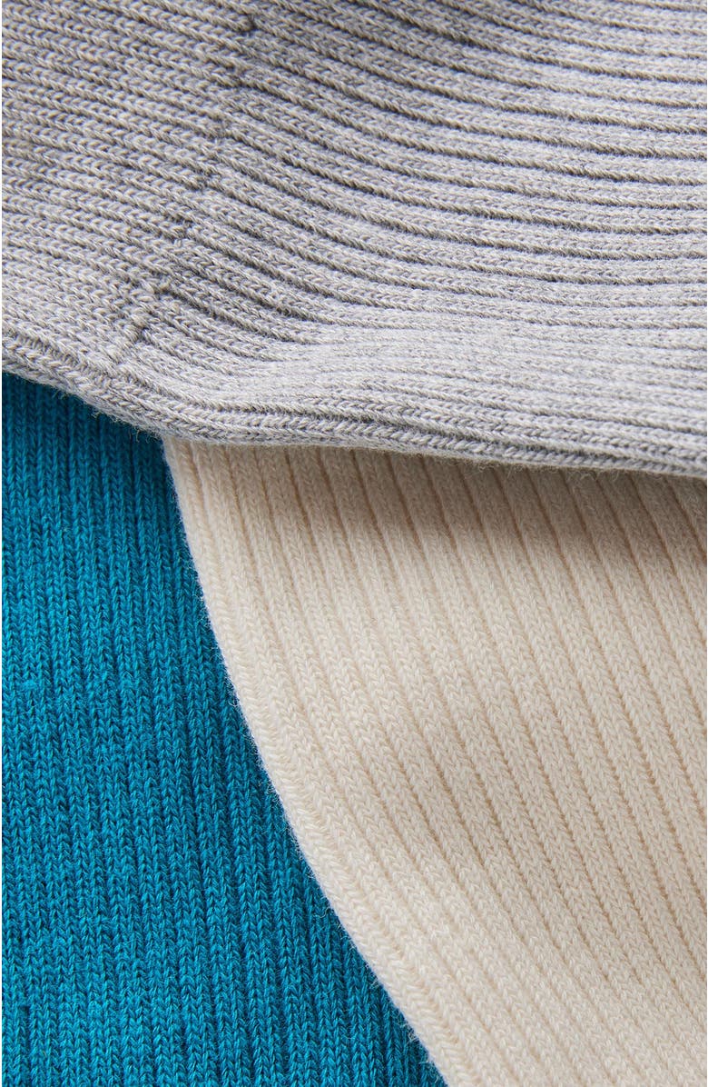 Cotton On Men's 3 Pack Easy Socks, Alternate, color, Bone Grey Marle Deep Teal