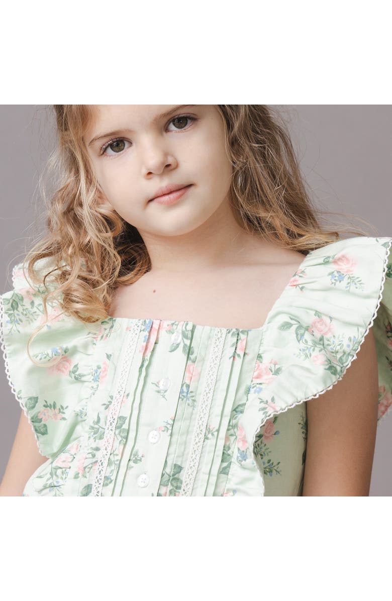 Hope & Henry Kids' Organic Flutter Sleeve Sateen Jumpsuit, Alternate, color, Chateau Floral