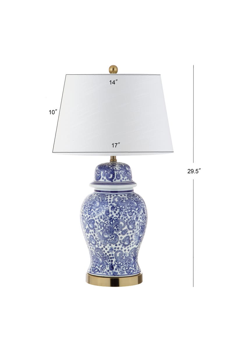 JONATHAN Y Ellis 29.5" Ceramic LED Table Lamp, Blue/White, Alternate, color, Blue/White