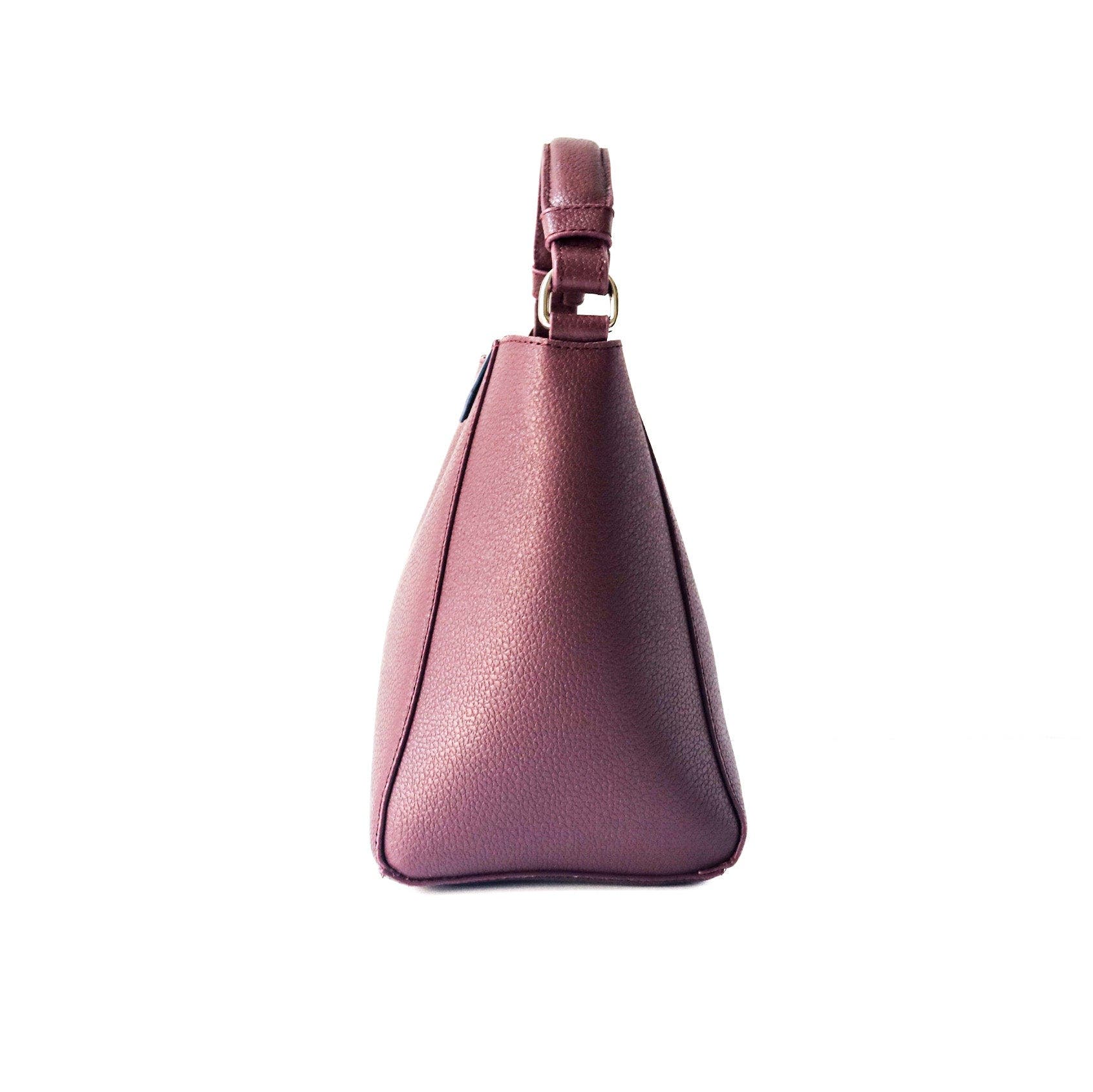 Yaya Leather Bucket Bag, Alternate, color, Burgundy