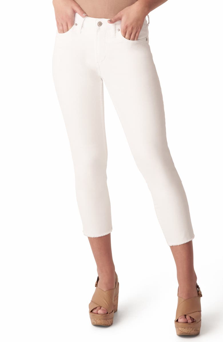 Silver Jeans Co. Most Wanted Frayed Crop Straight Leg Jeans, Main, color, 