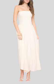 Blu Pepper Strapless Fit & Flare Midi Dress