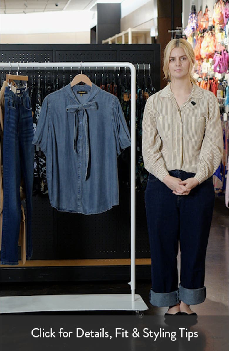 Georgina Tie Neck Chambray Top, sales video thumbnail